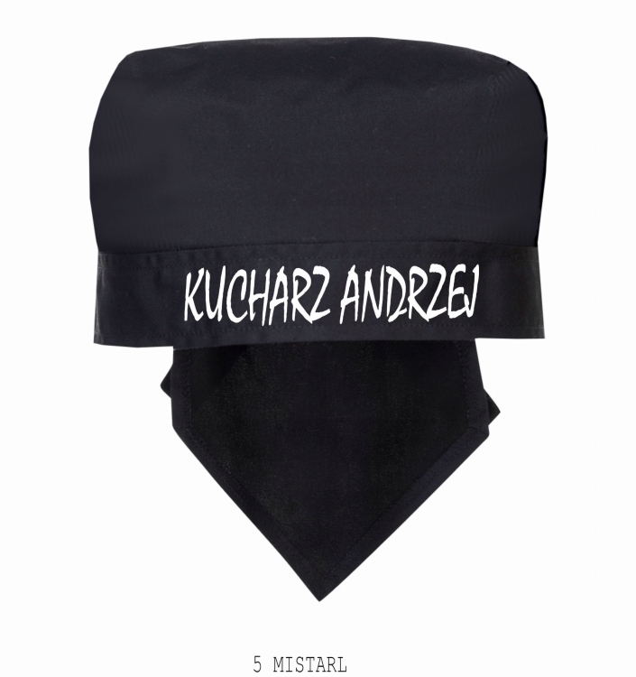 Crna personalizirana kuhinjska bandana