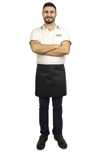 Crna konobarska pregača dužine 40 cm