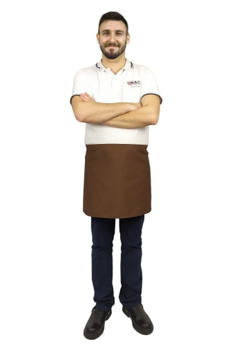 Smeđa konobarska pregača dužine 40 cm