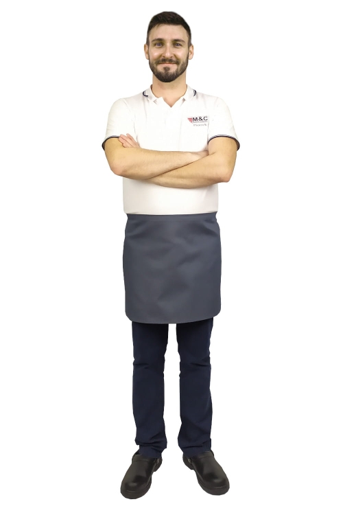 Siva konobarska pregača dužine 40 cm