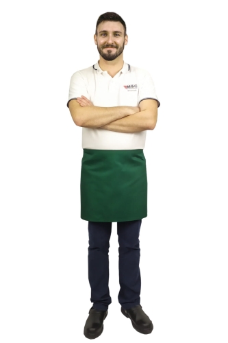 Zelena konobarska pregača dužine 40 cm