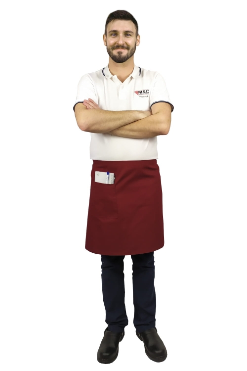 Bordo konobarska pregača dužine 50 cm
