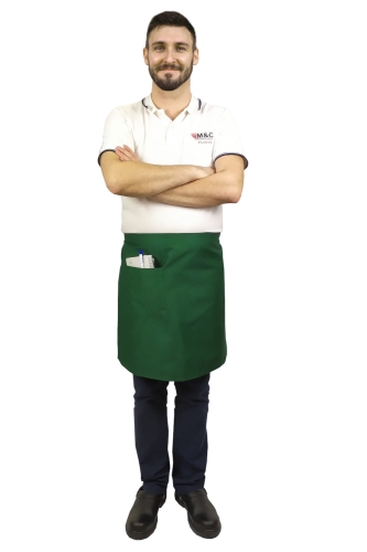 Zelena kuhinjska pregača barmena dužine 50 cm