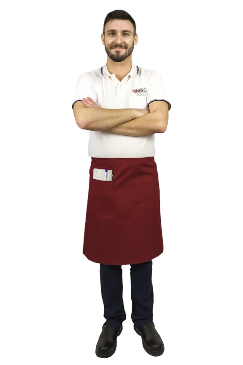 Bordo konobarska pregača dužine 60 cm kuharica