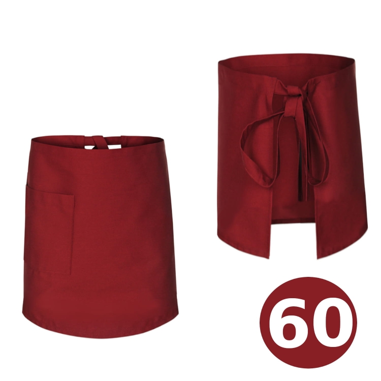 Duga 60cm kuhinjska pregača konobara bordo.