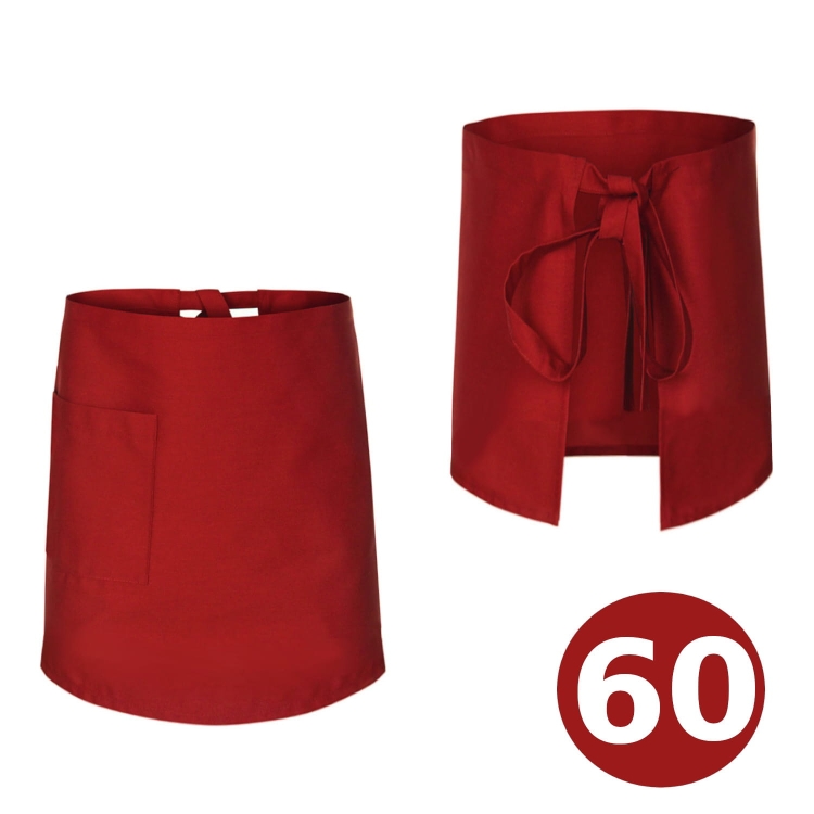 Barmenska pregača dužine 60 cm crvena