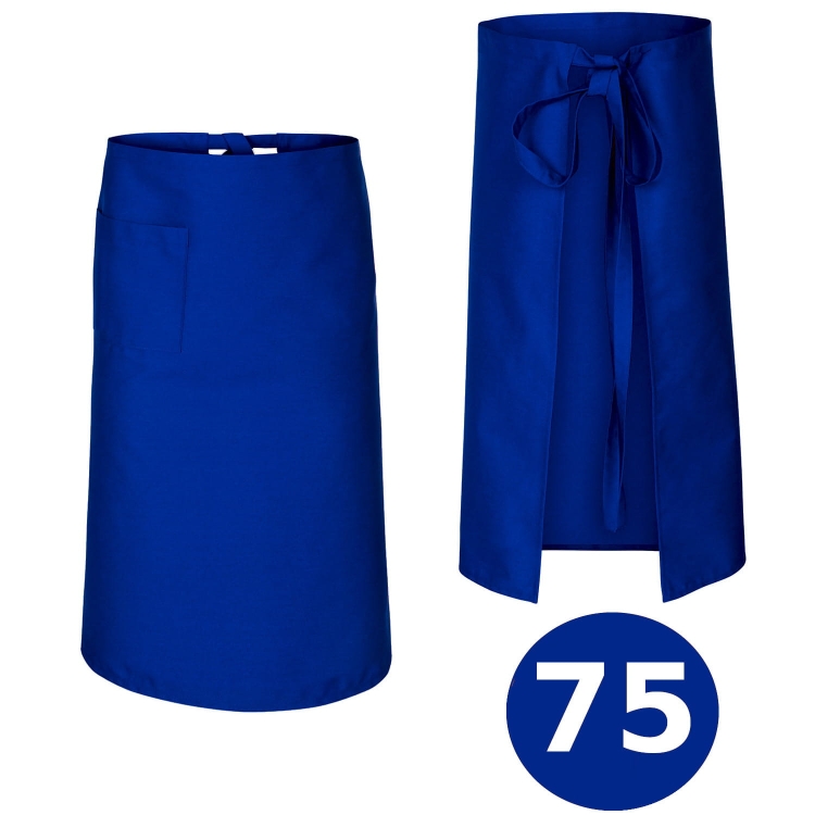 Duga bartenderska pregača plave boje 75 cm