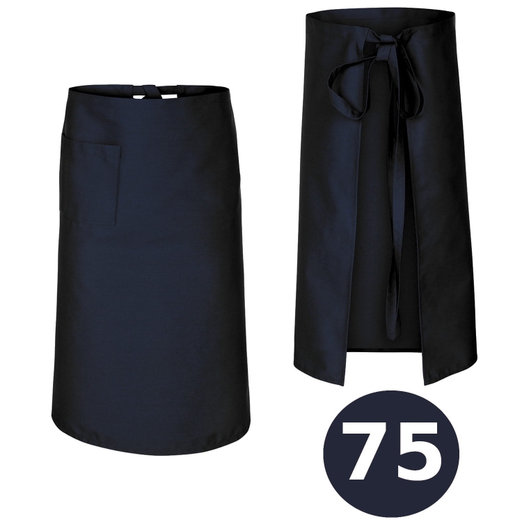 Duga barmenska pregača u tamnoplavoj boji 75 cm