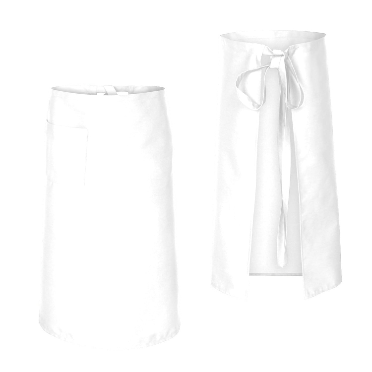 Bijela kuhinjska pregača dužine 75 cm