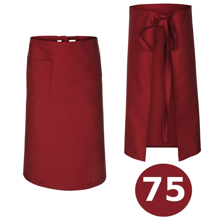 Duga kuhinjska kecelja za konobare bordo 75 cm