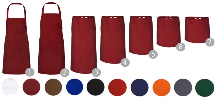 Bordo kuhinjska pregača dužine 75 cm