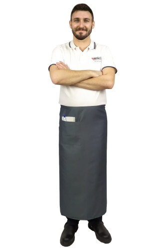 Siva konobarska pregača 90 cm