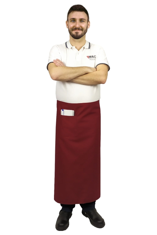 Bordo konobarska pregača dužine 90 cm