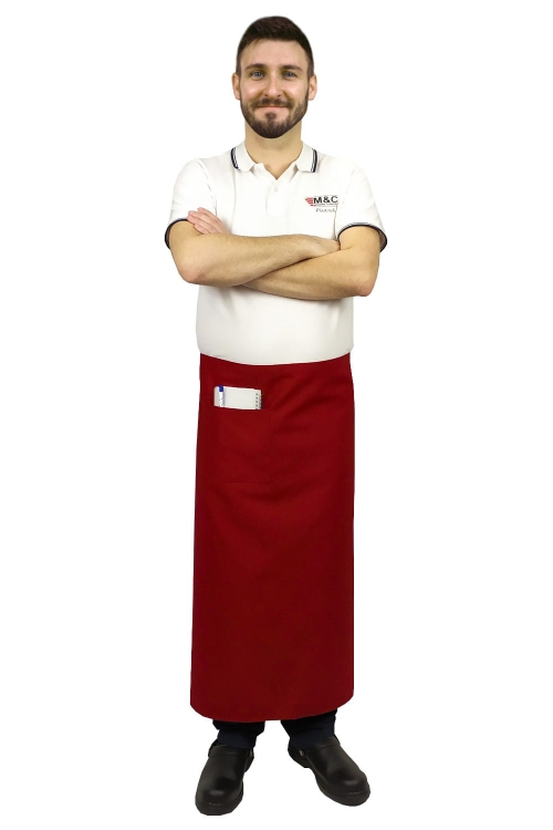 Crvena konobarska pregača dužine 90 cm