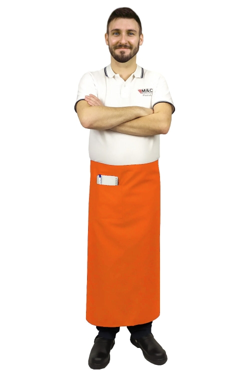 Narančasta konobarska pregača duljine 90 cm