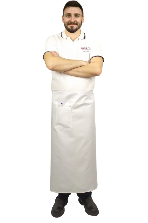 Bijela kuhinjska pregača dužine 90 cm