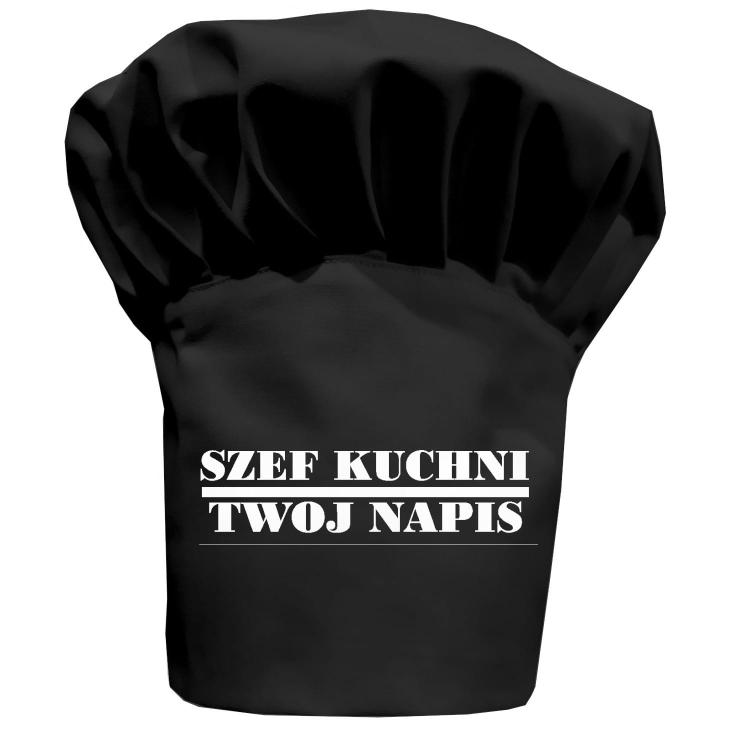 Crna kuhinjska kapa Master Chef s vašim natpisom