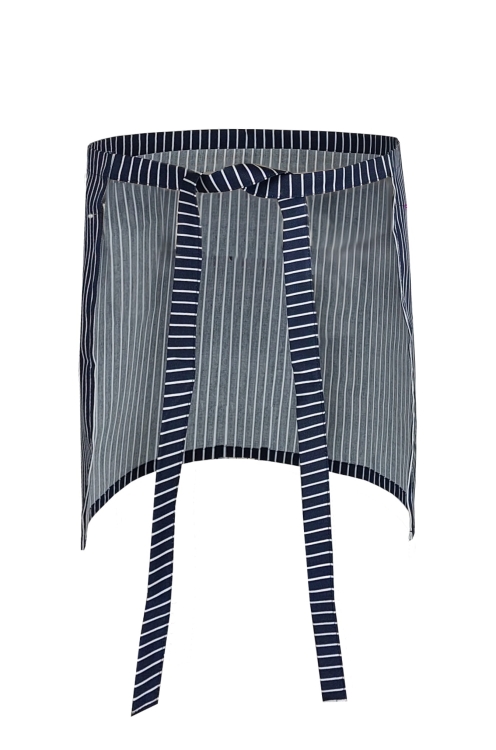 Plava konobarska pregača s bijelim trakama