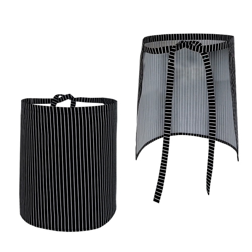 Crna konobarska pregača s bijelim prugama