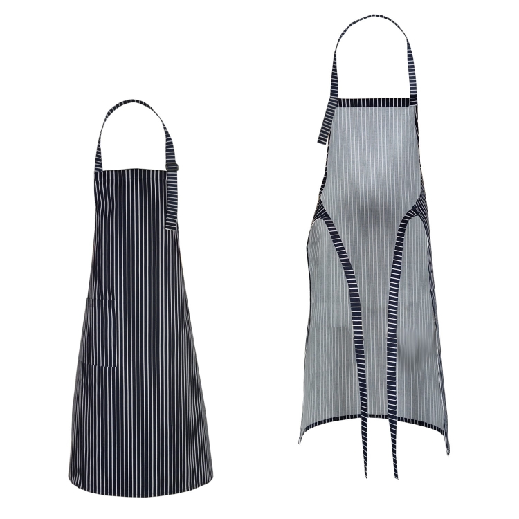 Kuharska pregača tamnoplava s bijelim prugama