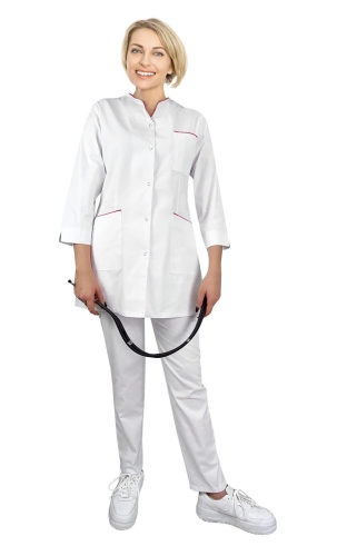 Ženski medicinski komplet 3/4 rukava s ružičastim obrubom