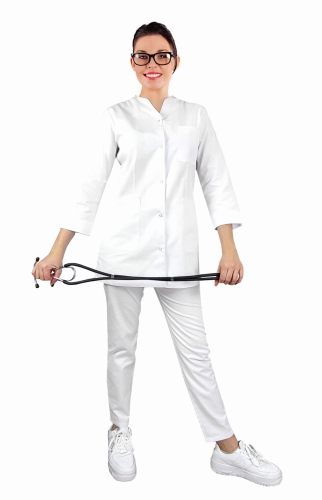 Ženski medicinski komplet 3/4 rukava s bijelim obrubom