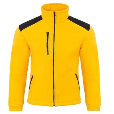 Flis jakna s crnim detaljima u žutoj boji