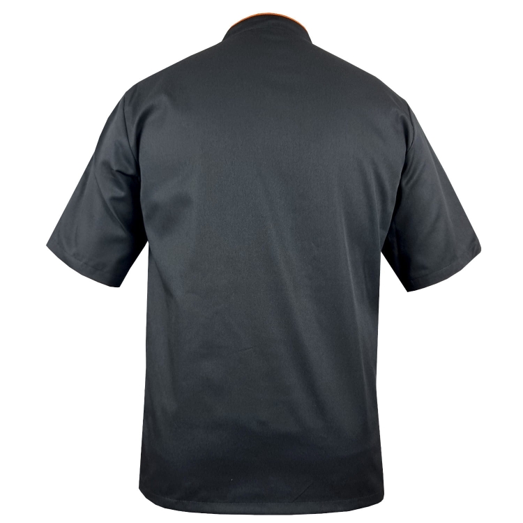 Muška kuhinjska bluza s narančastim obrubom, crna