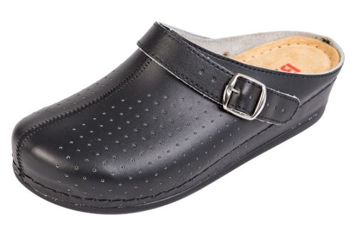 Czarne klapki medyczne skórzane anatomiczne