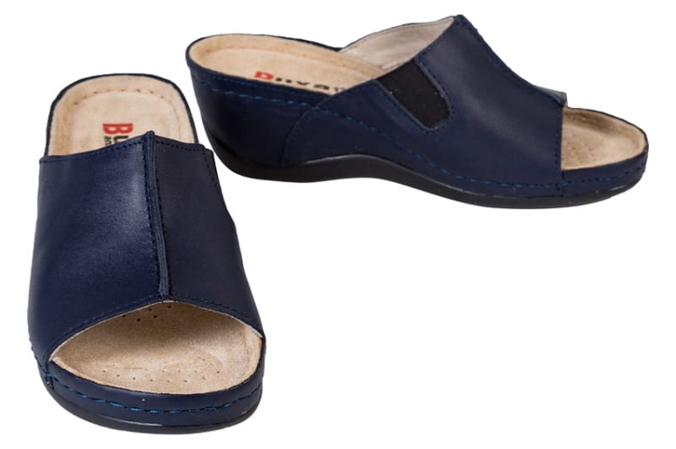 Medyczne klapki skórzane anatomiczne granatowe