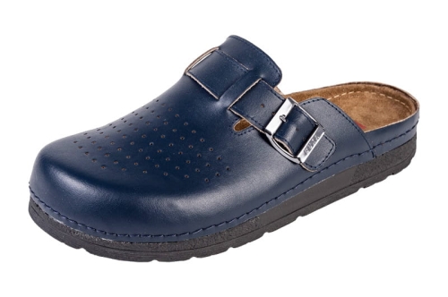 Anatomiczne klapki medyczne skórzane granatowe