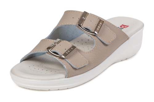 Beżowe skórzane buty medyczne premium