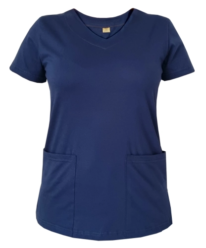 Granatowa bluza medyczna wykonana z bawełny 100%