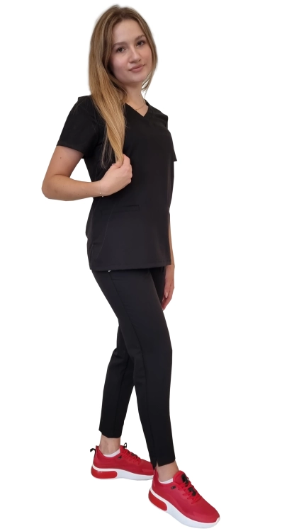 Damski komplet medyczny BASIC PREMIUM w kolorze czarnym