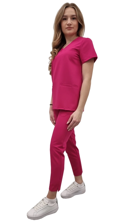 Komplet medyczny damski BASIC PREMIUM w kolorze amarant