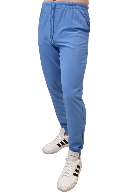 Elastyczne spodnie medyczne Comfort Fit męskie w niebieskim kolorze