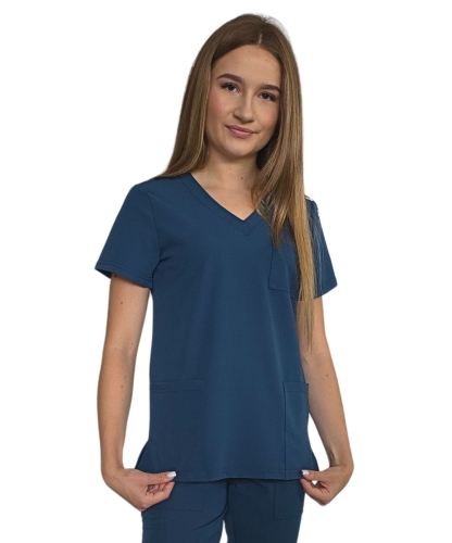 Damska bluza medyczna kolor morski Casual Premium