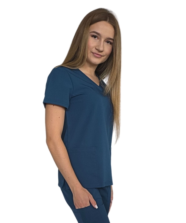 Bluza medyczna damska Casual Premium w kolorze morskim