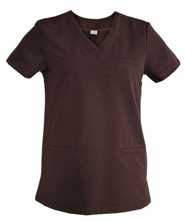 Czekoladowa bluza medyczna damska BASIC PREMIUM