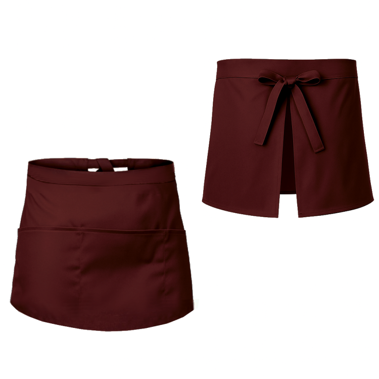 bordowa zapaska fartuszek kelnerska 30cm