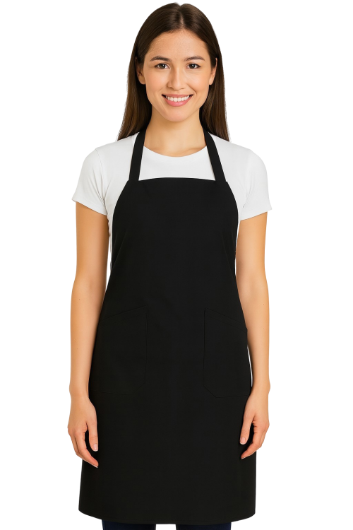 Fartuch gastronomiczny na ramiączkach kolor czarny