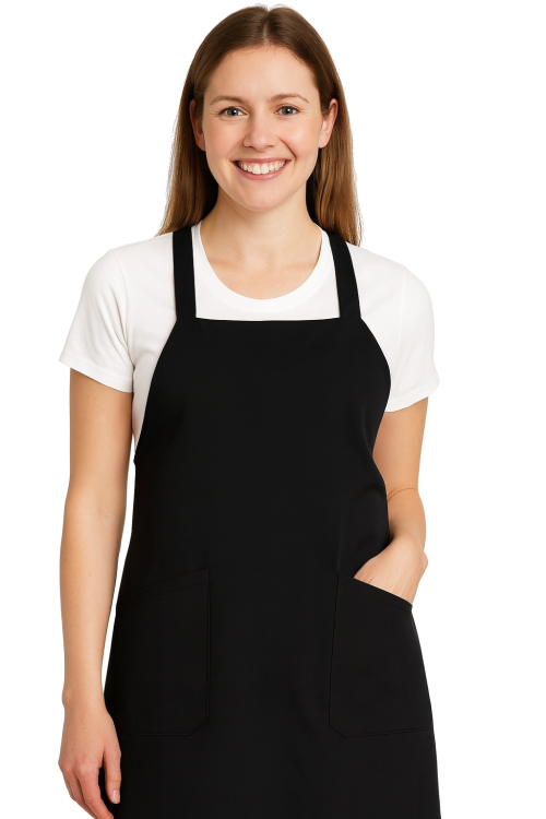 Fartuch gastronomiczny 90 cm na ramiączkach czarny