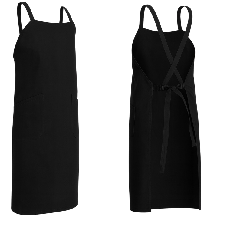 Gastronomiczny fartuch na ramiączkach kolor czarny