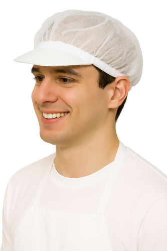 Bijela šešir s čvrstim vizirima od tila