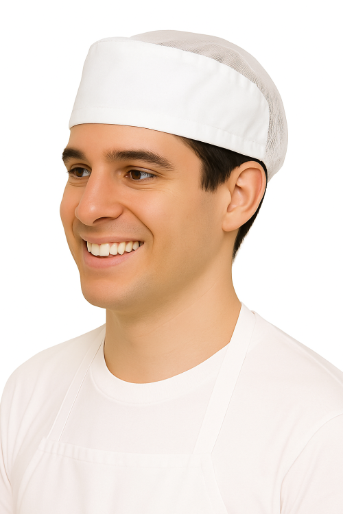 Bijela tila kapa s gumiranim materijalom