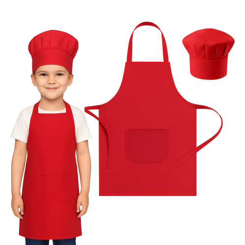 Zestaw Małego Kucharza z fartuchami i czapką kucharską