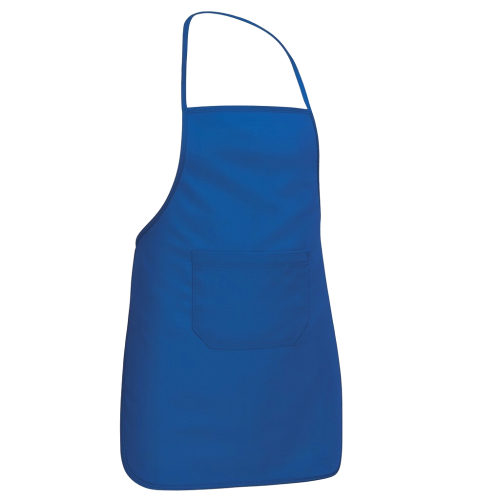 Chabrowy fartuch kuchenny dziecięcy z kieszenią