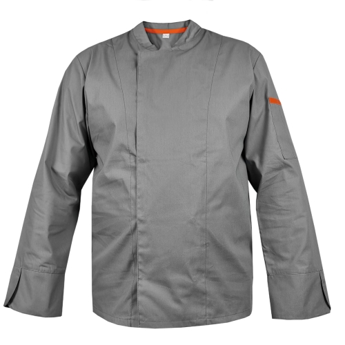 Szara bluza kucharska z długim rękawem