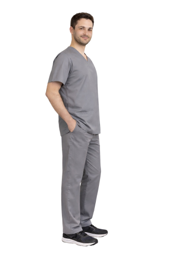 Szary komplet medyczny męski CLINIC