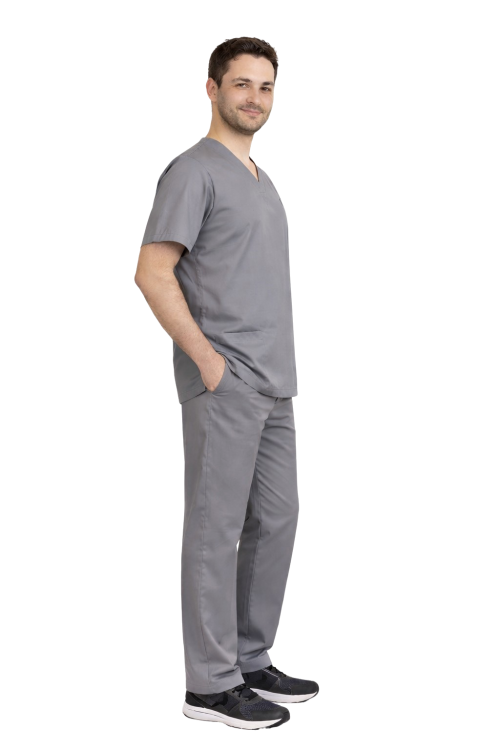 Szary komplet medyczny męski CLINIC